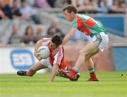 20 September 2009; Robbie Tasker, Armagh, in action against Michael Walsh, Mayo. ESB GAA Football All-Ireland Minor Championship Final, Armagh v Mayo, Croke Park, Dublin. Picture credit: Stephen McCarthy / SPORTSFILE