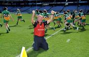13 September 2009; Offaly manager Joachim Kelly celebrates at the final whistle. Gala All-Ireland Junior Camogie Championship Final, Offaly v Waterford, Croke Park, Dublin. Picture credit: Brian Lawless / SPORTSFILE