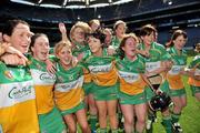 13 September 2009; Offaly players celebrate after the match. Gala All-Ireland Junior Camogie Championship Final, Offaly v Waterford, Croke Park, Dublin. Picture credit: Brian Lawless / SPORTSFILE