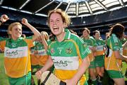 13 September 2009; Offaly's Sheila Sullivan celebrates after the match. Gala All-Ireland Junior Camogie Championship Final, Offaly v Waterford, Croke Park, Dublin. Picture credit: Brian Lawless / SPORTSFILE