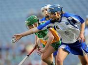 13 September 2009; Patricia Jackman, Waterford, in action against Linda Sullivan, Offaly. Gala All-Ireland Junior Camogie Championship Final, Offaly v Waterford, Croke Park, Dublin. Picture credit: Brian Lawless / SPORTSFILE