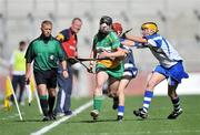 13 September 2009; Sheila Sullivan, Offaly, in action against Aine Lyng and Nicola Morrissey, right, Waterford. Gala All-Ireland Junior Camogie Championship Final, Offaly v Waterford, Croke Park, Dublin. Picture credit: Brian Lawless / SPORTSFILE