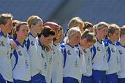 13 September 2009; Waterford players watch the presentation of the cup. Gala All-Ireland Junior Camogie Championship Final, Offaly v Waterford, Croke Park, Dublin. Picture credit: Ray McManus / SPORTSFILE
