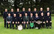 18 September 2009; Winners of the Bulmers Pierce Purcell Final Letterkenny Golf Club, back row from left to right, Kenny King, Shane Sweeney, Kieran Sweeney, Kieran Walsh, Pat Coleman, Brendan Roache, Ed Margey and Tony McMonagle. Front row from left to right, Derek Kelly, Bulmers representative, Barry Ramsay, John Russell, P.J Collins, President, G.U.I, Brian O’Donnell, Club Captain, Tracy Spence, Lady Captain, Hugh Doherty, Club President and Pat McMonagle. Bulmers Cups and Shields Finals 2009, Tullamore Golf Club, Brookfield, Tullamore, Co. Offaly. Picture credit: Ray McManus / SPORTSFILE