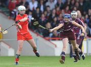 19 September 2009; Mariah Reidy, Cork, in action against Caroline Murray, Galway. Gala All-Ireland Intermediate Camogie Final, Cork v Galway, Cork v Galway, Gaelic Grounds, Limerick. Picture credit: Diarmuid Greene / SPORTSFILE