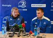 31 December 2015; Leinster head coach Leo Cullen, left, and Rhys Ruddock during a press conference. Leinster Rugby Press Conference, RDS, Ballsbridge, Dublin. Picture credit: Piaras Ó Mídheach / SPORTSFILE