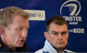 31 December 2015; Leinster's Rhys Ruddock with head coach Leo Cullen during a press conference. Leinster Rugby Press Conference, RDS, Ballsbridge, Dublin. Picture credit: Piaras Ó Mídheach / SPORTSFILE