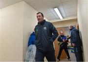 2 January 2016; Laois goalkeeping coach Brendan Cummins makes his way from the dressing room before the start of the game. Bord na Mona Walsh Cup, Group 2, Laois v Antrim. Kelly Heywood Community School, Ballinakill, Portlaoise , Co. Laois. Picture credit: Matt Browne / SPORTSFILE