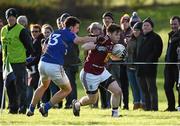 3 January 2016; Callum McCormack, Westmeath, is tackled by Ross O'Brien, Wicklow. Bord na Mona O'Byrne Cup, Group D, Wicklow v Westmeath. Bray Emmetts, Bray, Co. Wicklow Picture credit: Ramsey Cardy / SPORTSFILE