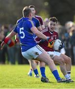 3 January 2016; Ronan Foley, Westmeath, is tackled by Dean Healy, Wicklow . Bord na Mona O'Byrne Cup, Group D, Wicklow v Westmeath. Bray Emmetts, Bray, Co. Wicklow Picture credit: Ramsey Cardy / SPORTSFILE