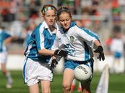 20 September 2009; Chloe Fox, Clongeen N.S., Clongeen, Co. Wexford, right, in action against Triona Kelly, St. Mary's N.S, Strokestown, Co. Roscommon, right. Go Games during half time in the Armagh v Mayo match, Croke Park, Dublin. Picture credit: Pat Murphy / SPORTSFILE