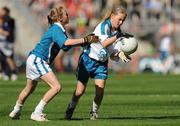 20 September 2009; Chloe Fox, Clongeen N.S., Clongeen, Co. Wexford, right, in action against Kaitlin Fleville, Tannaghmore P.S., Lurgan, Co. Armagh, left. Go Games during half time in the Armagh v Mayo match, Croke Park, Dublin. Picture credit: Pat Murphy / SPORTSFILE