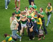 20 September 2009; Kerry players and brothers Barry John Walsh and Tommy Walsh, right, celebrate after the match as they are surrounded by fans. GAA Football All-Ireland Senior Championship Final, Kerry v Cork, Croke Park, Dublin. Picture credit: Brian Lawless / SPORTSFILE