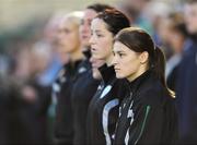 24  September 2009; Republic of Ireland's Katie Taylor stands for the National Anthem before the game. FIFA 2011 Women's World Cup Qualifier, Republic of Ireland v Kazakhstan, Turners Cross, Co. Cork. Picture credit: Matt Browne / SPORTSFILE