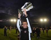26 September 2009; Pat Fenlon, Bohemians, manager  lifts the EA Sports Cup. EA Sports Cup Final, Waterford United v Bohemians, RSC, Waterford. Picture credit: Matt Browne / SPORTSFILE