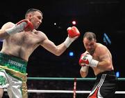 26 September 2009; Michael Sweeney, left, in action against Jamie Power during their International Light Heavyweight bout. Hunky Dorys Fight Night Undercard, The O2, Dublin. Picture credit: David Maher / SPORTSFILE *** Local Caption *** Jamie Power