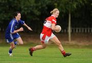 26 September 2009; Amanda Casey, Donaghmoyne, Co. Monaghan, in action against Michelle McGrath, Ballymacarbry, Co. Waterford, during the Senior Championship semi-final. 2009 All-Ireland Ladies Football 7's, Naomh Mearnog, Portmarnock, Dublin. Picture credit: Brendan Moran / SPORTSFILE