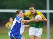 26 September 2009; Lucy Meehan, Aghyaran, Co. Tyrone, in action against Celine Carberry, Galbally, Co. Tyrone, during the Junior Shield Final. 2009 All-Ireland Ladies Football 7's, Naomh Mearnog, Portmarnock, Dublin. Picture credit: Brendan Moran / SPORTSFILE