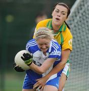 26 September 2009; Catriona McGahan, Galbally, Co. Tyrone, in action against Lucy Meehan, Aghyaran, Co. Tyrone, during the Junior Shield Final. 2009 All-Ireland Ladies Football 7's, Naomh Mearnog, Portmarnock, Dublin. Picture credit: Brendan Moran / SPORTSFILE