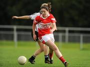 26 September 2009; Catriona McConnell, Donaghmoyne, Co. Monaghan, in action against Emyvale during the Senior Championship Final. 2009 All-Ireland Ladies Football 7's, Naomh Mearnog, Portmarnock, Dublin. Picture credit: Brendan Moran / SPORTSFILE