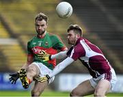 3 January 2016; Jason Gibbons, Mayo, in action against Conor O'Shea, NUIG. FBD Connacht League, Section A, Mayo v NUIG. Elverys MacHale Park, Castlebar, Co. Mayo. Picture credit: David Maher / SPORTSFILE