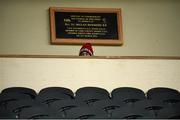 3 January 2016; Journalist Denis Hurley sits in the press box before the game. McGrath Cup Football, Group B, Round 1, Cork v Limerick. Mallow GAA Grounds, Mallow, Co. Cork. Picture credit: Brendan Moran / SPORTSFILE