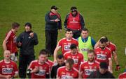 3 January 2016; New Cork manager Peadar Healy, right, and selector Eamonn Ryan leave the pitch after the game. McGrath Cup Football, Group B, Round 1, Cork v Limerick. Mallow GAA Grounds, Mallow, Co. Cork. Picture credit: Brendan Moran / SPORTSFILE