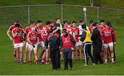 3 January 2016; New Cork manager Peadar Healy, right, and selector Eamonn Ryan leave the pitch with their team after the game. McGrath Cup Football, Group B, Round 1, Cork v Limerick. Mallow GAA Grounds, Mallow, Co. Cork. Picture credit: Brendan Moran / SPORTSFILE