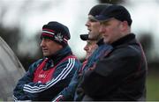 3 January 2016; New Cork manager Peadar Healy, left, with his selectors, from right, Morgan O'SullEvan, Paudie Kissane and Eamonn Ryan during the game. McGrath Cup Football, Group B, Round 1, Cork v Limerick. Mallow GAA Grounds, Mallow, Co. Cork. Picture credit: Brendan Moran / SPORTSFILE