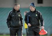 3 January 2016; Kerry manager Ciaran Carey and selector Mark Foley in conversation before the game. Munster Senior Hurling League, Round 1, Limerick v Kerry. Gaelic Grounds, Limerick. Picture credit: Diarmuid Greene / SPORTSFILE