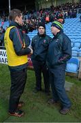 3 January 2016; Stephen Rochford, right, Mayo manager with selectors, Sean Carey, centre, and Tony McEntee. FBD Connacht League, Section A, Mayo v NUIG. Elverys MacHale Park, Castlebar, Co. Mayo. Picture credit: David Maher / SPORTSFILE