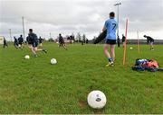 3 January 2016; Dublin players warm up before the game. Bord na Mona O'Byrne Cup, Group A, Wexford v Dublin. St. Patrick's Park, Enniscorthy, Co. Wexford. Picture credit: Matt Browne / SPORTSFILE