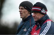 3 January 2016; Cork selector Paudie Kissane, left, alongside manager Peadar Healy. McGrath Cup Football, Group B, Round 1, Cork v Limerick. Mallow GAA Grounds, Mallow, Co. Cork. Picture credit: Brendan Moran / SPORTSFILE
