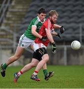 3 January 2016; Rory Deane, Cork, in action against Gearoid Hegarty, Limerick. McGrath Cup Football, Group B, Round 1, Cork v Limerick. Mallow GAA Grounds, Mallow, Co. Cork. Picture credit: Brendan Moran / SPORTSFILE
