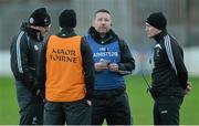 3 January 2016; Kildare management, from left, Bryan Murphy, Pádraig Brennan, Cian O'Neill, manager, and Brian Flanagan. Bord na Mona O'Byrne Cup, Group B, Kildare v DIT. St Conleth's Park, Newbridge, Co. Kildare. Picture credit: Piaras Ó Mídheach / SPORTSFILE