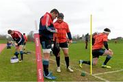 6 January 2016; Munster's CJ Stander and BJ Botha in conversation before squad training. University of Limerick, Limerick. Picture credit: Diarmuid Greene / SPORTSFILE