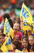 27 September 2009; A Clare supporter urges on her side during the game. TG4 All-Ireland Ladies Football Championship Finals, Croke Park, Dublin. Picture credit: Stephen McCarthy / SPORTSFILE