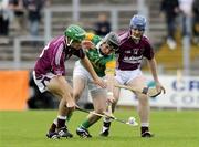 27 September 2009; Shane McNaughton, Cushendall Ruairí Óg, supported by Conor McCambridge, in action against Michael McClements, Dunloy. Antrim County Senior Hurling Final, Cushendall Ruairí Óg v Dunloy, Casement Park, Belfast. Picture credit: Oliver McVeigh / SPORTSFILE