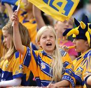 21 September 2009; A Clare supporter at the game. TG4 All-Ireland Ladies Football Championship Finals, Croke Park, Dublin. Picture credit: Stephen McCarthy / SPORTSFILE