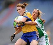 27 September 2009; Fiona Lafferty, Clare, in action against Aine McBrien, Fermanagh. TG4 All-Ireland Ladies Football Intermediate Championship Final, Clare v Fermanagh, Croke Park, Dublin. Picture credit: Stephen McCarthy / SPORTSFILE