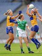 27 September 2009; Michelle Delaney, left, and Eimear Considine, Clare, in action against Shauna Hamilton, Fermanagh. TG4 All-Ireland Ladies Football Intermediate Championship Final, Clare v Fermanagh, Croke Park, Dublin. Picture credit: Stephen McCarthy / SPORTSFILE