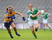 27 September 2009; Shauna Hamilton, Fermanagh, in action against Michelle Delaney, Clare. TG4 All-Ireland Ladies Football Intermediate Championship Final, Clare v Fermanagh, Croke Park, Dublin. Picture credit: Stephen McCarthy / SPORTSFILE