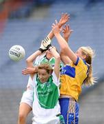 27 September 2009; Sharon Little and Aisling Moane, Fermanagh, in action against Sinéad Eustace, Clare. TG4 All-Ireland Ladies Football Intermediate Championship Final, Clare v Fermanagh, Croke Park, Dublin. Picture credit: Stephen McCarthy / SPORTSFILE