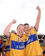 27 September 2009; Grace Lynch, left, and Lorraine Kelly, Clare, celebrate their side's victory. TG4 All-Ireland Ladies Football Intermediate Championship Final, Clare v Fermanagh, Croke Park, Dublin. Picture credit: Stephen McCarthy / SPORTSFILE