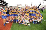 27 September 2009; The Clare team celebrate with the Mary Quinn Memorial Cup. TG4 All-Ireland Ladies Football Intermediate Championship Final, Clare v Fermanagh, Croke Park, Dublin. Picture credit: Brendan Moran / SPORTSFILE