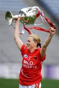 27 September 2009; Cork captain Mary O'Connor with the Brendan Martin Cup during the lap of honour. TG4 All-Ireland Ladies Football Senior Championship Final, Cork v Dublin, Croke Park, Dublin. Picture credit: Ray McManus / SPORTSFILE