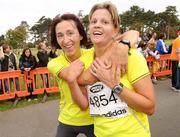 26 September 2009; Irene Gaynor, left,  and Eimear Cos, from Dublin, after finishing the Lifestyle Sports - adidas Dublin Half Marathon. Phoenix Park, Dublin. Photo by Sportsfile