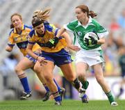 27 September 2009; Sharon Little, Fermanagh, in action against Lorraine Kelly, Clare. TG4 All-Ireland Ladies Football Intermediate Championship Final, Clare v Fermanagh, Croke Park, Dublin. Picture credit: Stephen McCarthy / SPORTSFILE