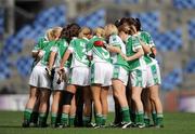 27 September 2009; The Fermanagh team gather together in a huddle before the game. TG4 All-Ireland Ladies Football Intermediate Championship Final, Clare v Fermanagh, Croke Park, Dublin. Picture credit: Brendan Moran / SPORTSFILE