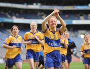 27 September 2009; Sarah Hoey, Clare, and team-mates celebrate their side's victory. TG4 All-Ireland Ladies Football Intermediate Championship Final, Clare v Fermanagh, Croke Park, Dublin. Picture credit: Stephen McCarthy / SPORTSFILE